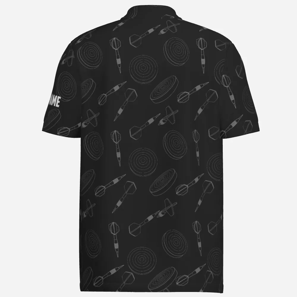 Herren Polo-Shirt mit individuellem Darts-Muster und Herzschlag-Design, Dartboard-Motiv, schwarz X823 - Outfitsuche