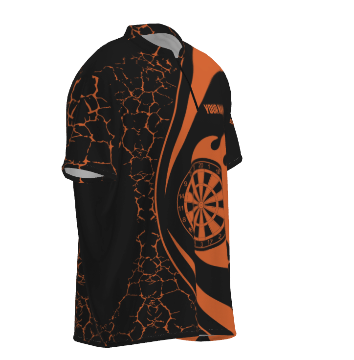 Herren Polo-Shirt mit orangenem Feuerflammen-Dartmotiv, Dartshirt für Männer, Darttrikot H259 - orange - Outfitsuche