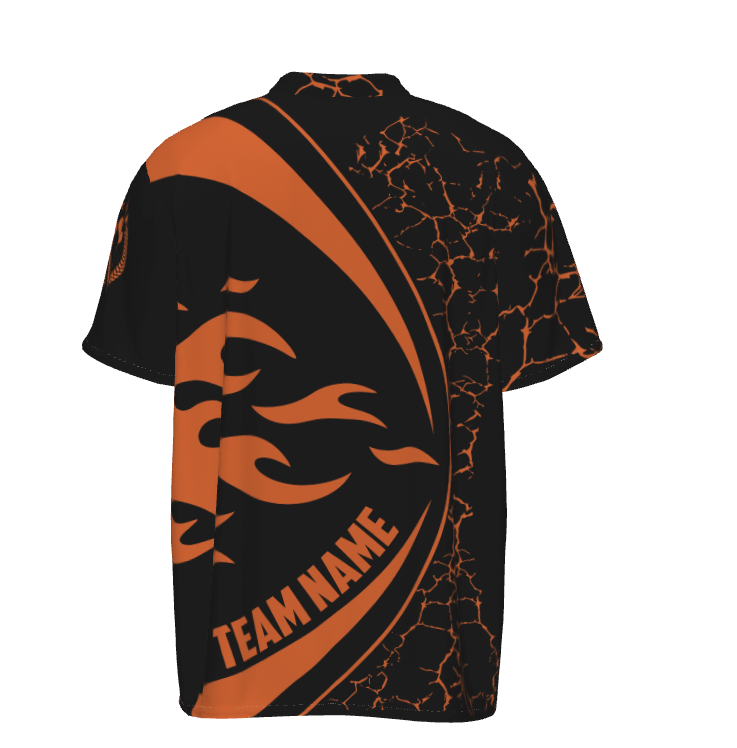 Herren Polo-Shirt mit orangenem Feuerflammen-Dartmotiv, Dartshirt für Männer, Darttrikot H259 - orange - Outfitsuche