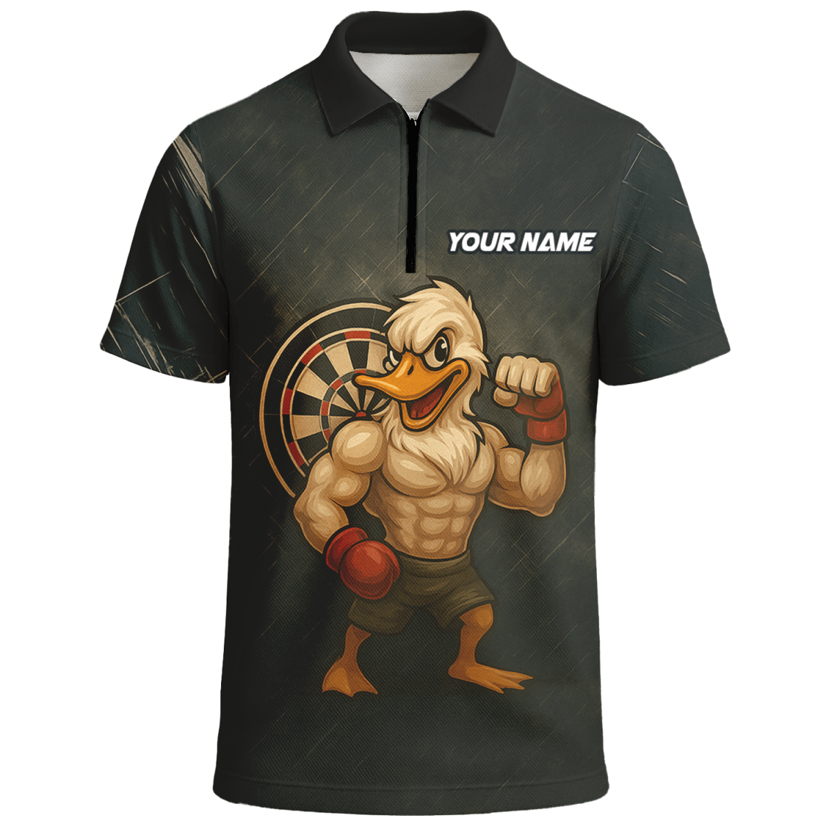 Herren Polo Shirt Muscle Duck Dart Motiv Personalisiert mit Name und Team Dunkelgrau L5012 - Outfitsuche