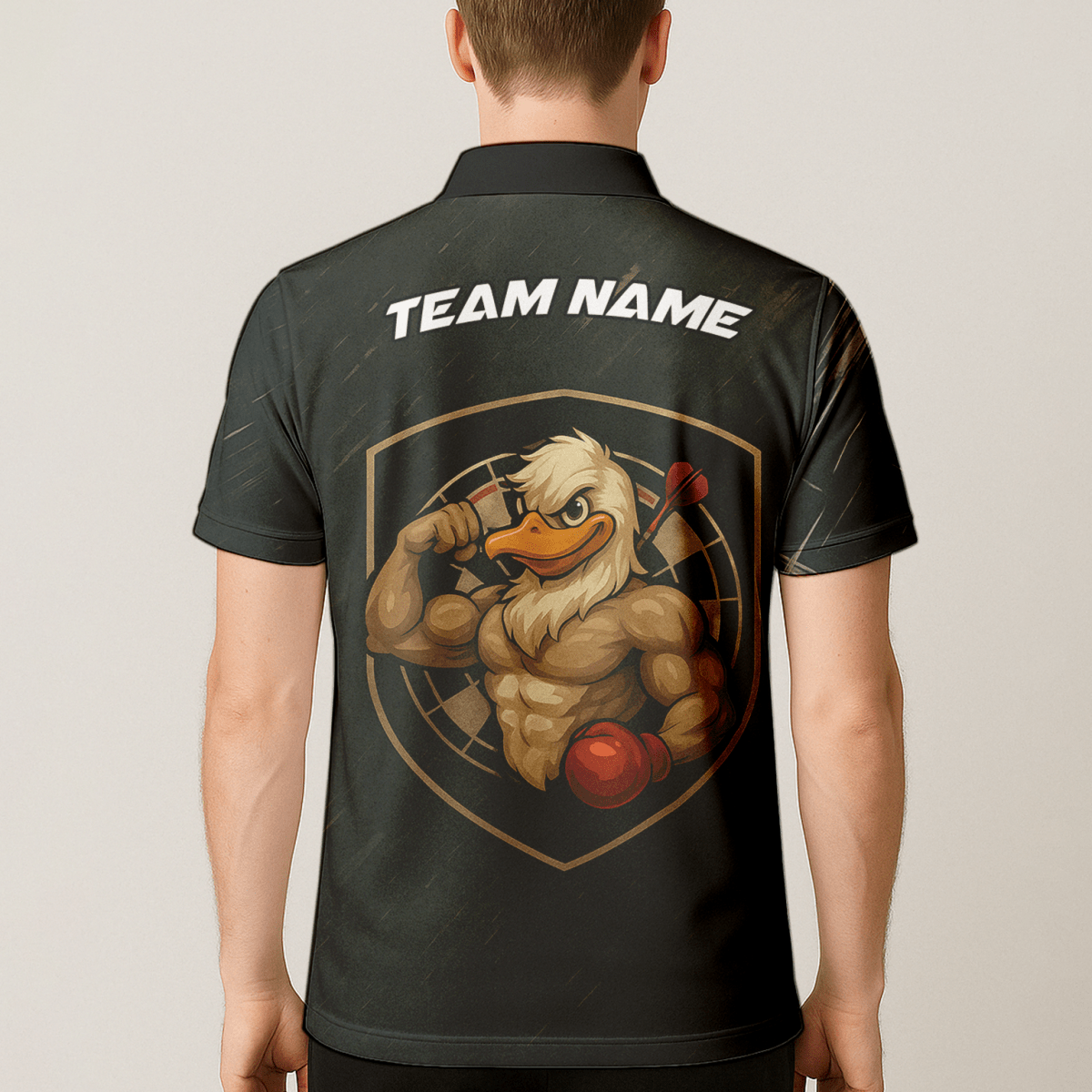 Herren Polo Shirt Muscle Duck Dart Motiv Personalisiert mit Name und Team Dunkelgrau L5012 - Outfitsuche