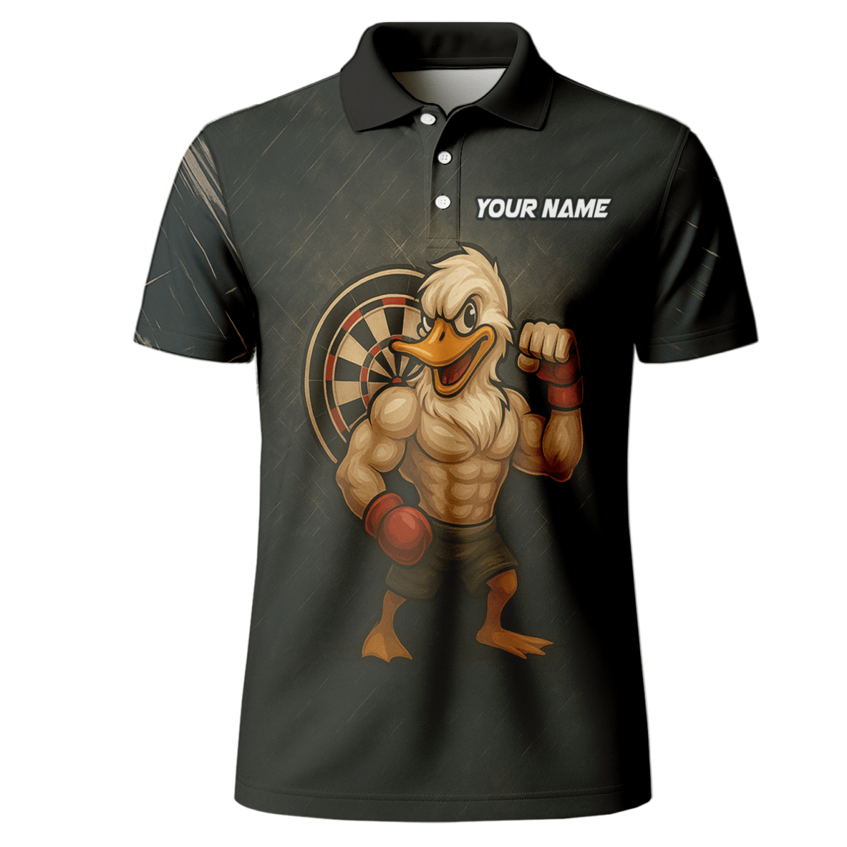 Herren Polo Shirt Muscle Duck Dart Motiv Personalisiert mit Name und Team Dunkelgrau L5012 - Outfitsuche