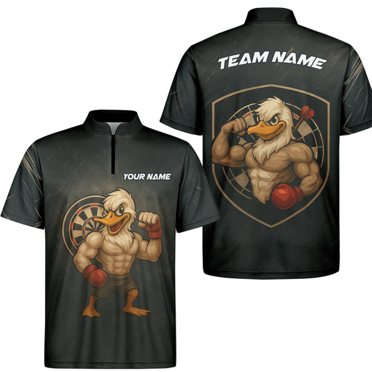 Herren Polo Shirt Muscle Duck Dart Motiv Personalisiert mit Name und Team Dunkelgrau L5012 - Outfitsuche