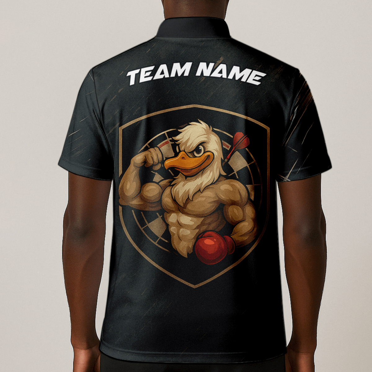 Herren Polo Shirt Muscle Duck Dart Motiv Personalisiert mit Name und Team Dunkelgrau L5012 - Outfitsuche