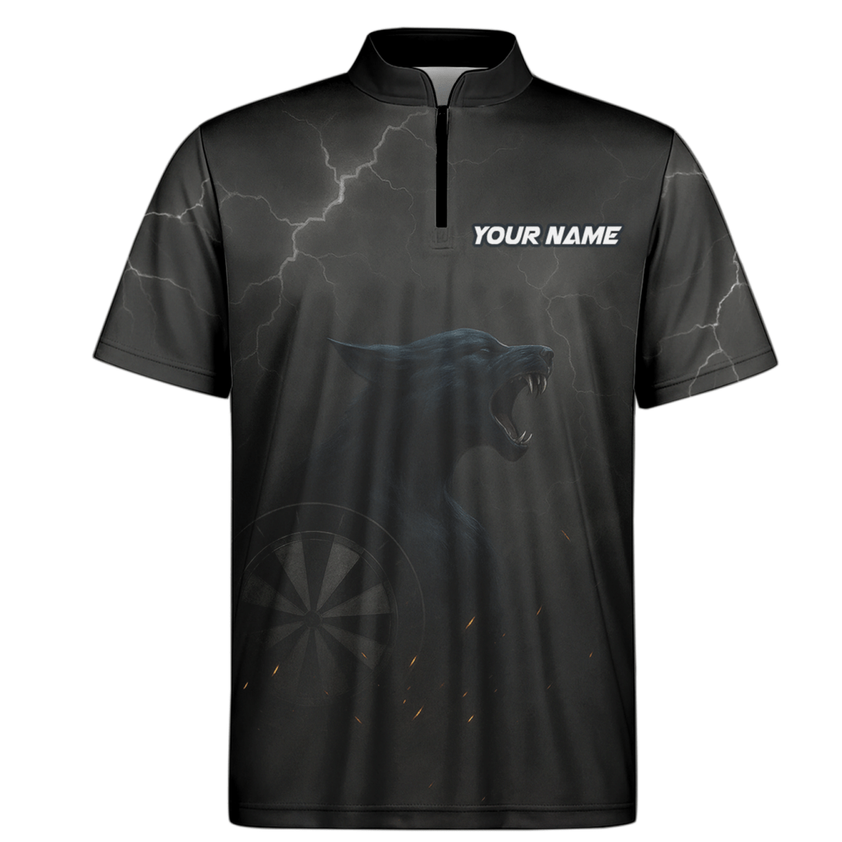 Herren Polo - Shirt Personalisiert Dunkler Wolf Blitz - Design A1881 - Outfitsuche