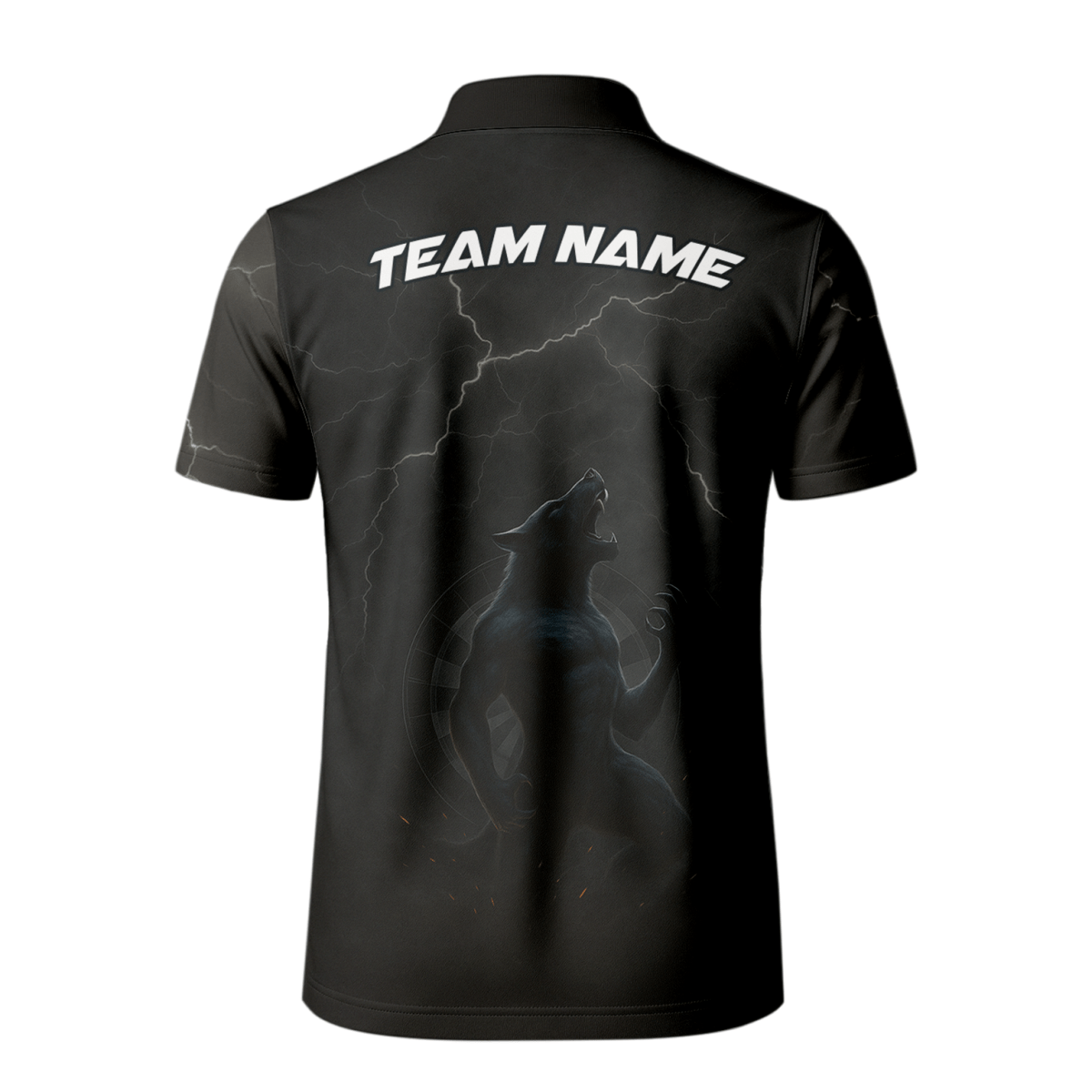Herren Polo - Shirt Personalisiert Dunkler Wolf Blitz - Design A1881 - Outfitsuche