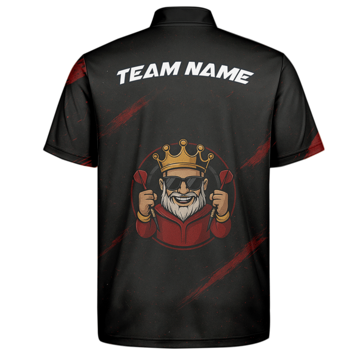 Herren Poloshirt Personalisiert - Dart Königskrone - Schwarz Rot Grunge B1780 - Outfitsuche