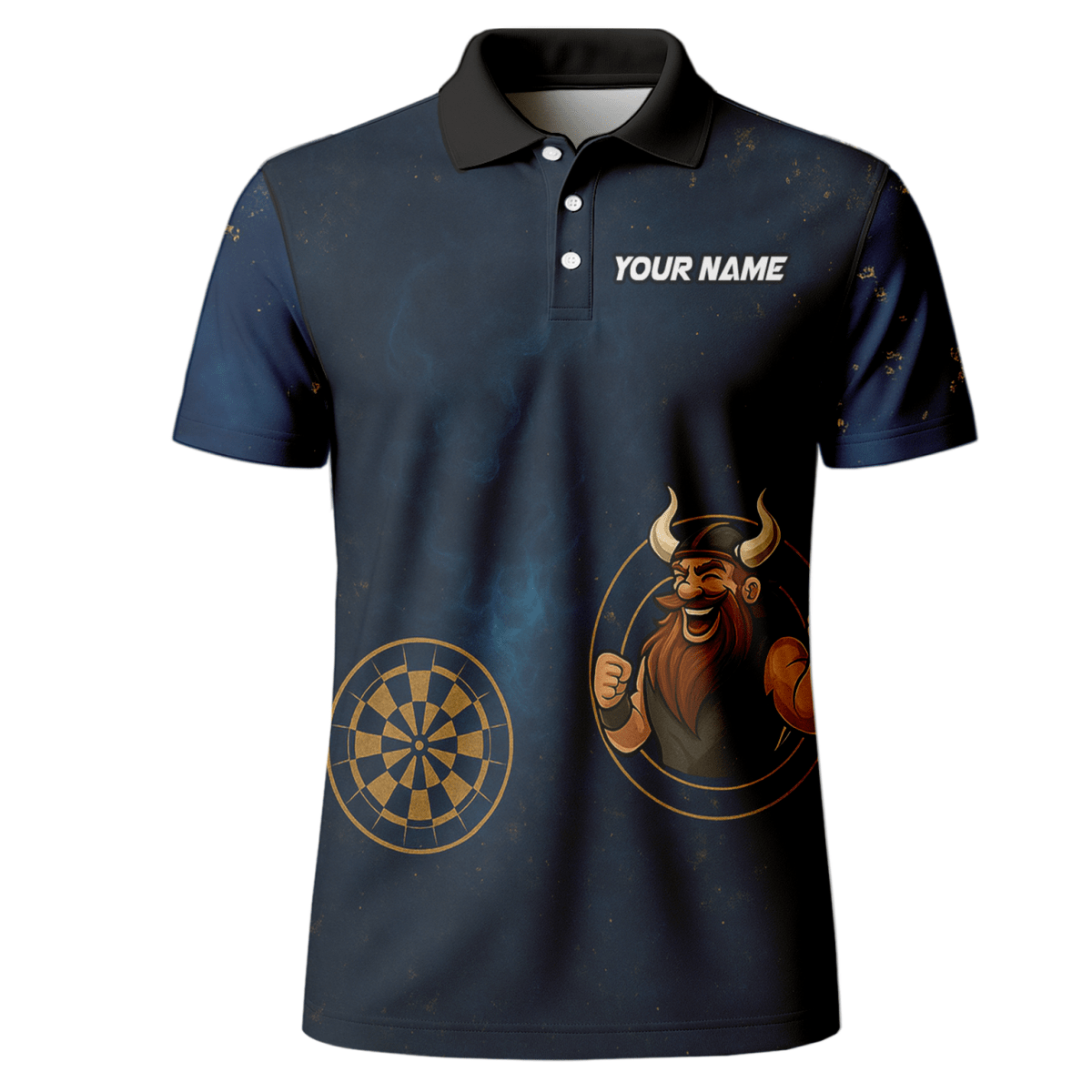 Herren Poloshirt Personalisiert mit Wikinger & Dart Motiv Marineblau D8734 - Outfitsuche