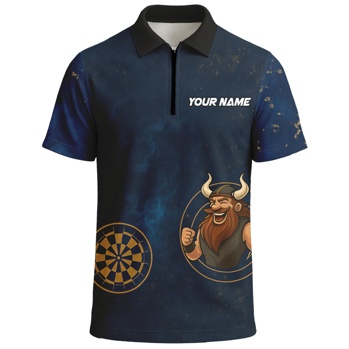 Herren Poloshirt Personalisiert mit Wikinger & Dart Motiv Marineblau D8734 - Outfitsuche