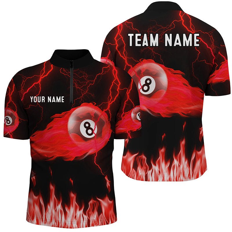 Herren Rot 8 - Ball Flammen Thunder Billardhemd T2052 - Outfitsuche