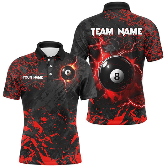 Herren Rotes Grunge 8 - Ball Pool Polo - Shirt T1483 - Outfitsuche