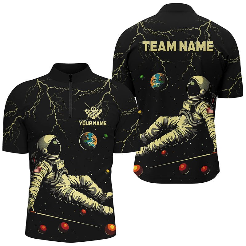 Herren Schwarz Astronauten Blitz Galaxie Billard Hemd T2029 - Outfitsuche