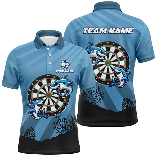 Herren Shark Dart Board Polo Shirt - Blaues individuelles Darts - Geschenk T1284 - Outfitsuche