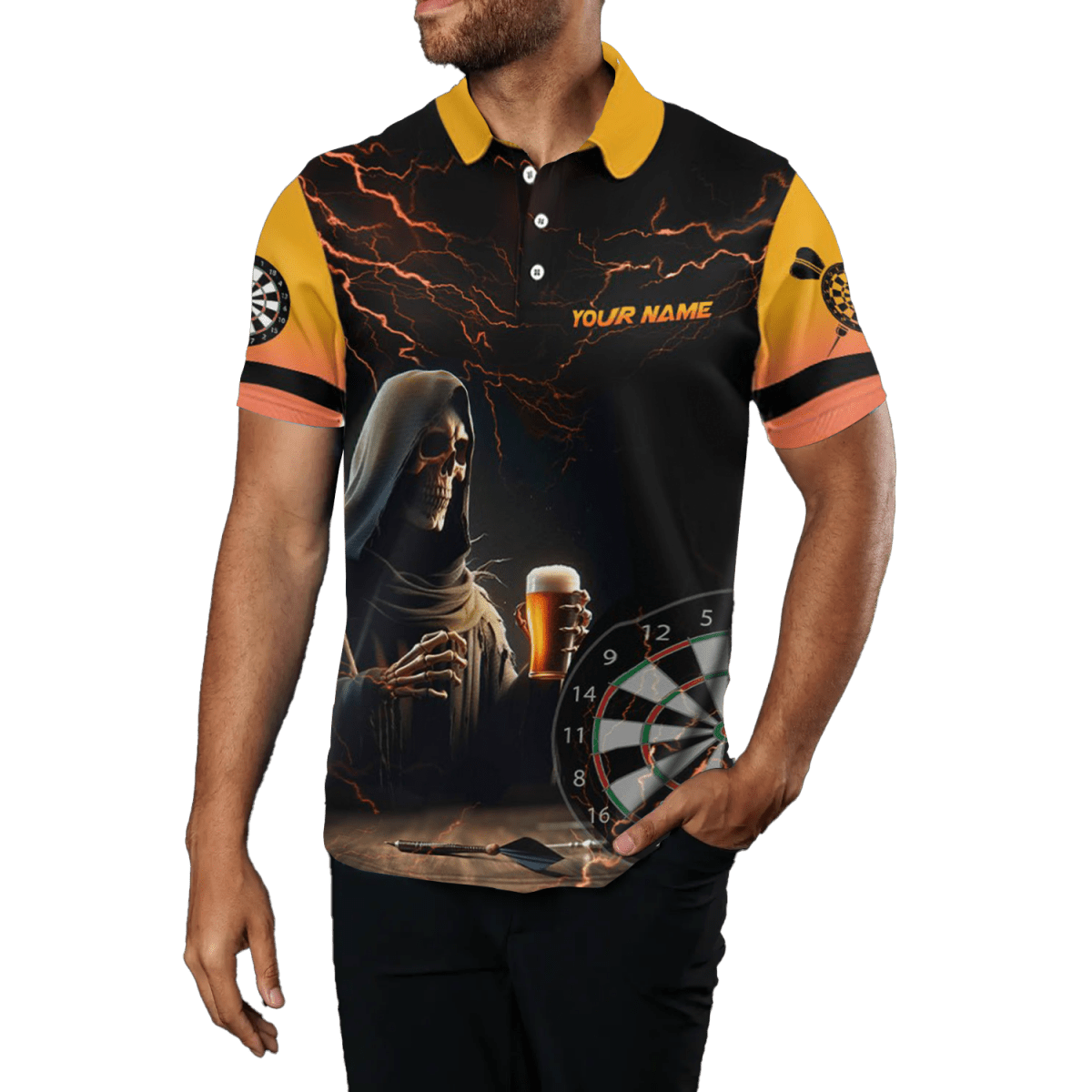 Herren Skull Bier Darts Polo & Quarter - Zip Shirts T1737 - Outfitsuche