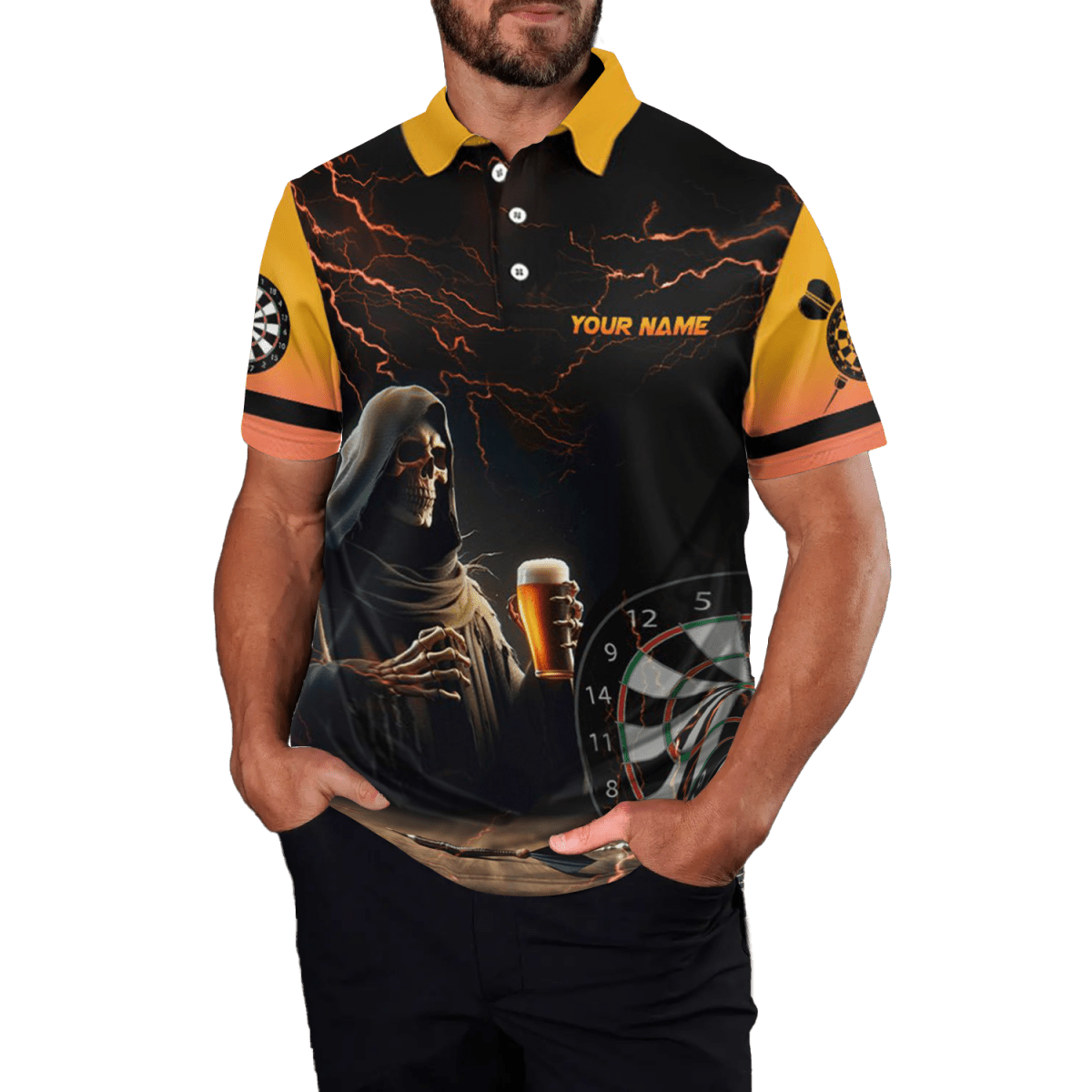 Herren Skull Bier Darts Polo & Quarter - Zip Shirts T1737 - Outfitsuche