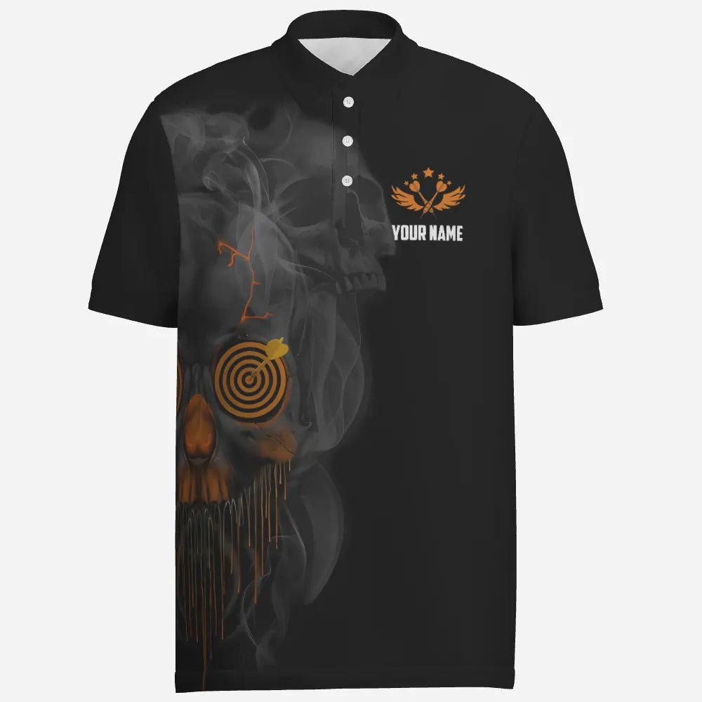 Herren Skull Darts Polo Shirt, individuell anpassbares Halloween Orange Darts Shirt für Männer, Dart Trikots Y415 - Outfitsuche