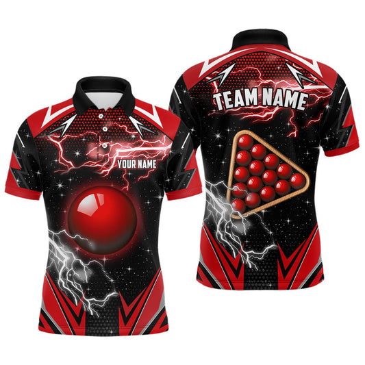 Herren Snooker Billiard Shirt Rot Thunder Lightning T1942 - Outfitsuche