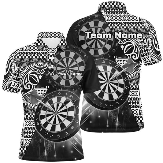 Herren Tribal Weiß Schwarz Dart Polo Shirts V1146 - Outfitsuche