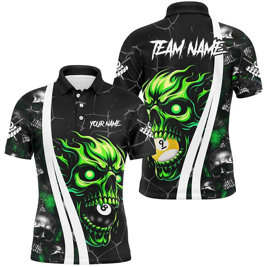 Herren Trikot mit grünem Skull und 8 - Ball & 9 - Ball Motiv T2082 - Outfitsuche