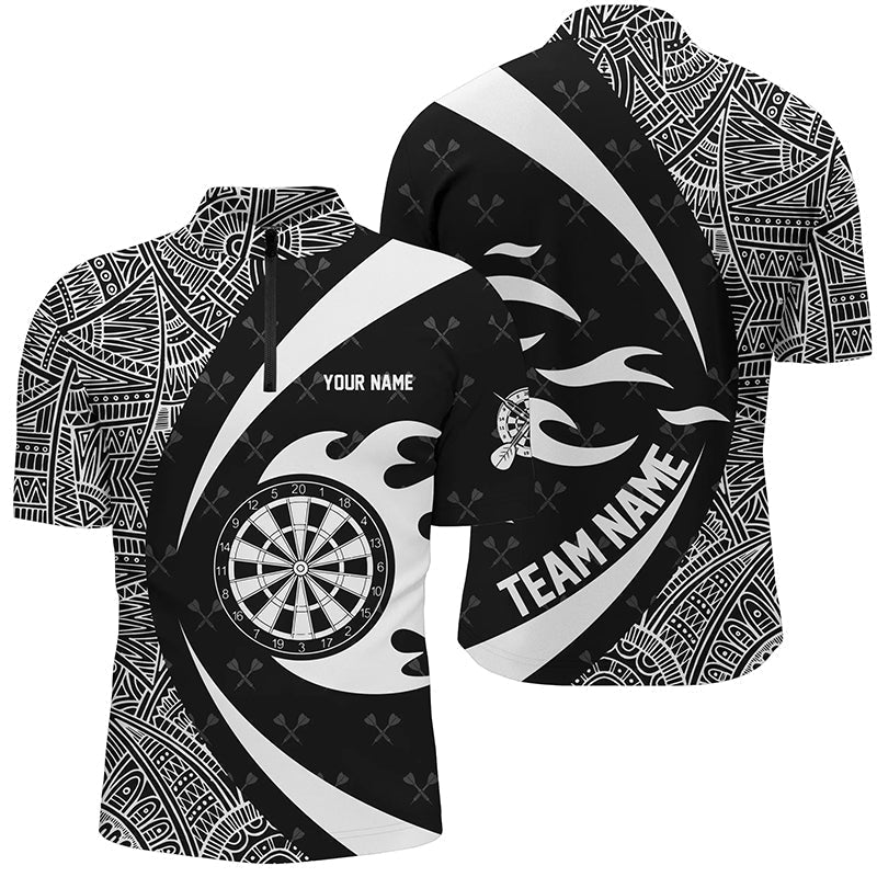 Herren Weiß & Schwarz Tribal Muster Darts Polo Shirt T1358 - Outfitsuche