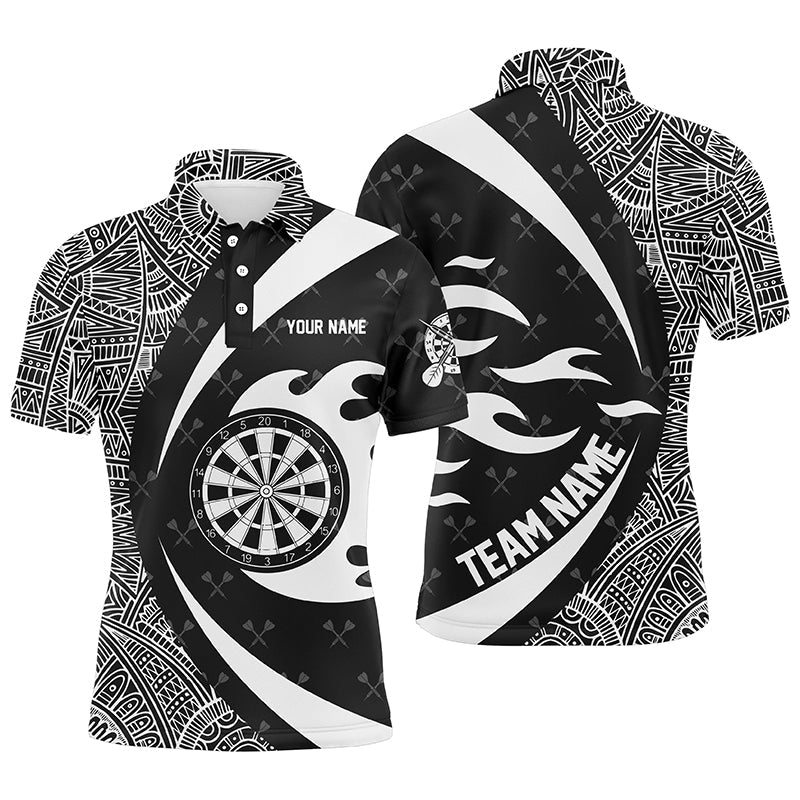 Herren Weiß & Schwarz Tribal Muster Darts Polo Shirt T1358 - Outfitsuche