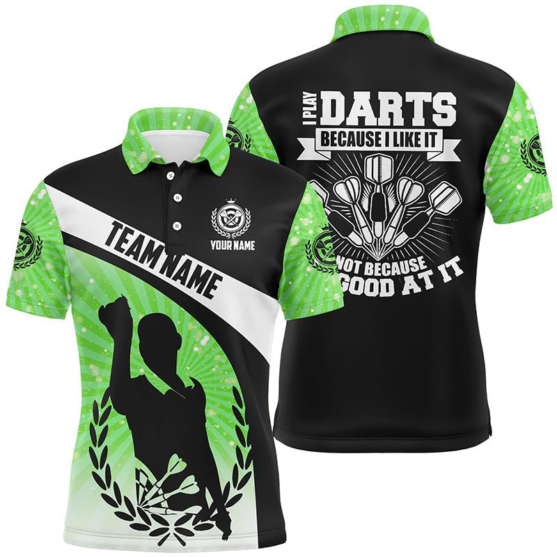 Ich spiele Darts, weil es mir gefällt - Grünes Halo Herren Dart Polo Shirt - Personalisierte Dart Trikots für Männer L1316 - Outfitsuche