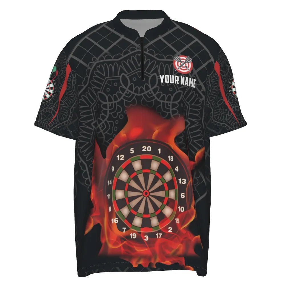 Individuell anpassbares Herren Dart-Shirt mit Celtic-Muster und Flammen-Darts, Dart-Trikot y566 - Outfitsuche