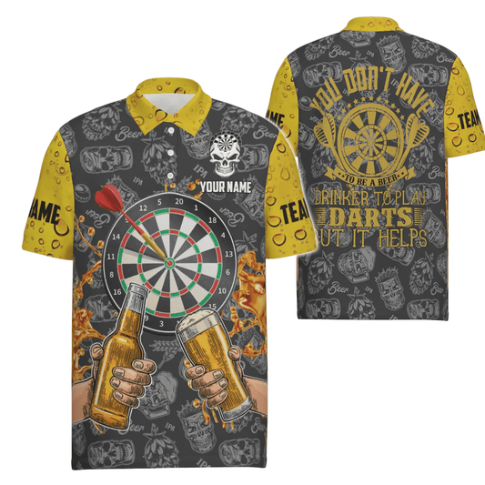 Individuell anpassbares Herren Polo-Shirt "You Don’t Have To Be A Beer Darts", maßgeschneidertes Trink-Darts-Trikot für Männer Y8221 - Outfitsuche