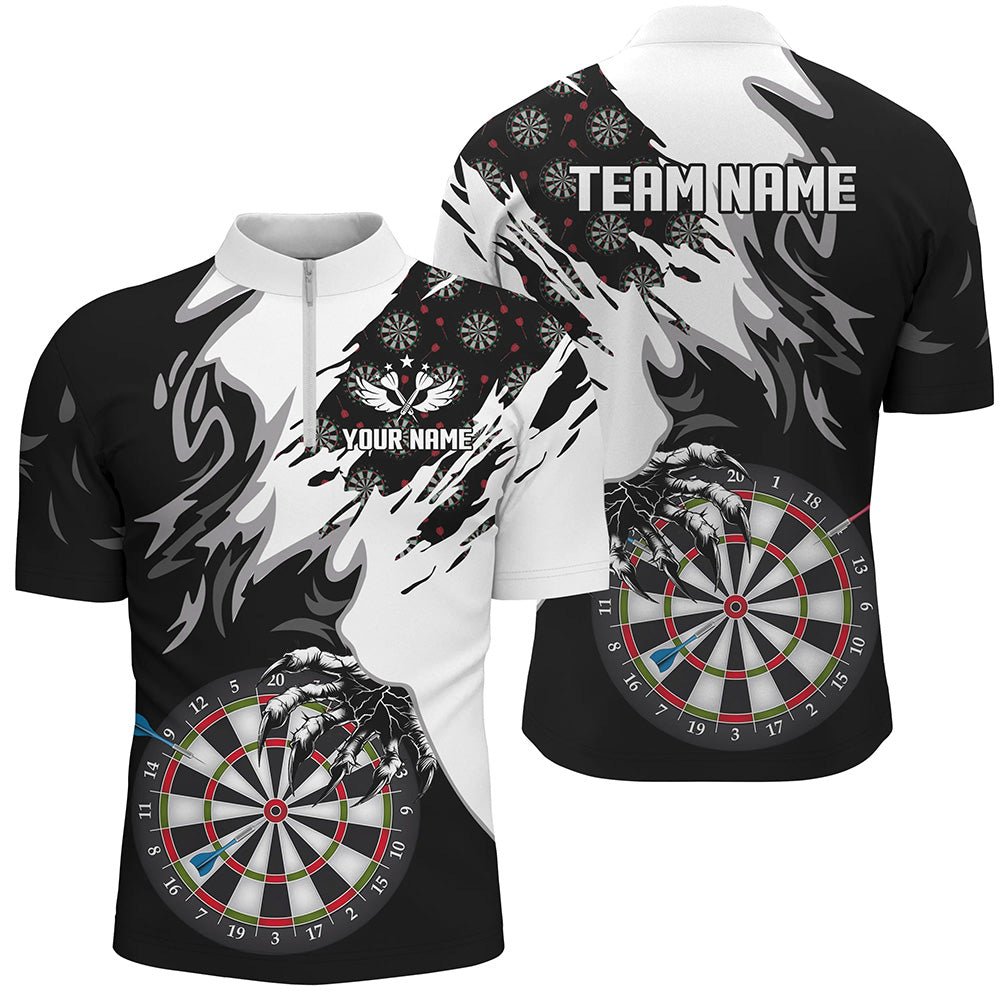 Individuelle Schwarze Weiße Darts Team Polo & 1/4 Zip Shirts für Männer T1550 - Outfitsuche