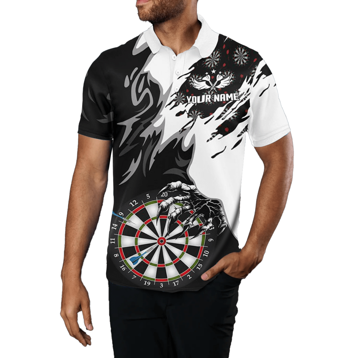 Individuelle Schwarze Weiße Darts Team Polo & 1/4 Zip Shirts Herren T1550 - Outfitsuche