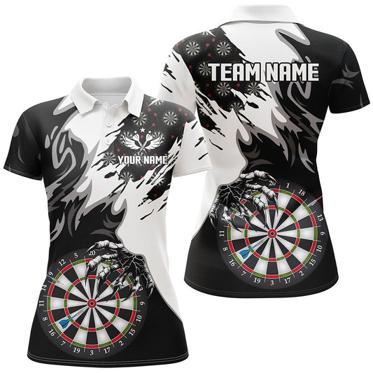 Individuelle Schwarz/Weiße Darts Team Polo & 1/4 Zip Shirts für Frauen T1550 - Outfitsuche