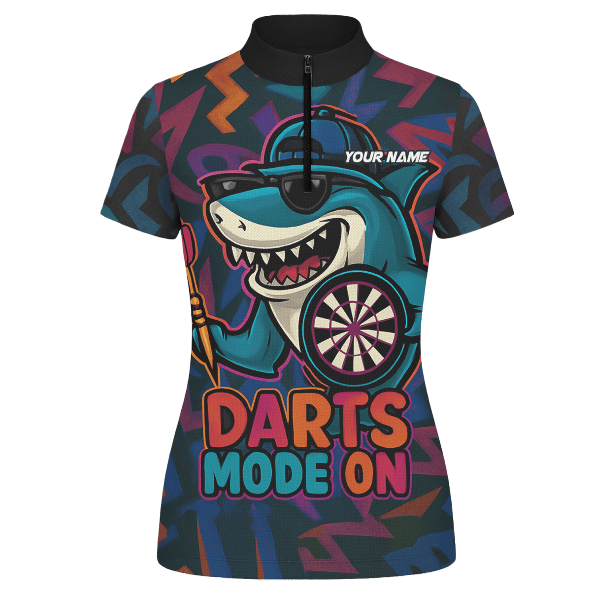 Individuelles Damen Dart Poloshirt mit Sensenmann Motiv in Schwarz - Rot Riss - Optik X1942 - Outfitsuche