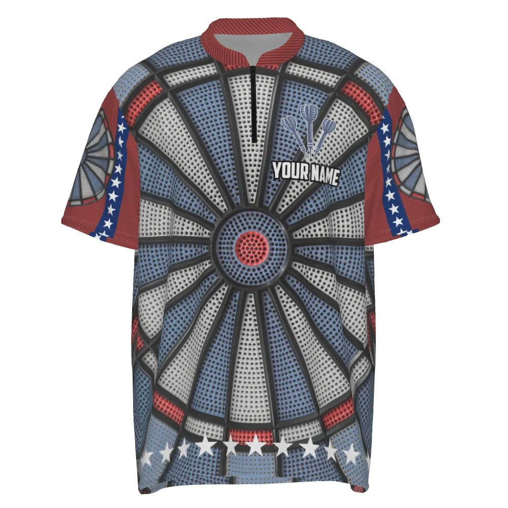 Individuelles Dartboard mit All-Over-Print, Dart 1/4 Zip Shirt, individuell anpassbare Darttrikots für Herren j6738 - Outfitsuche