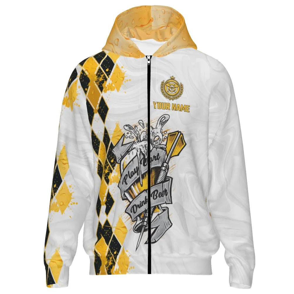 Individuelles Dartspiel-Biertrinken Jacke mit Argyle-Muster, Dartjacke für Herren S49 - Outfitsuche