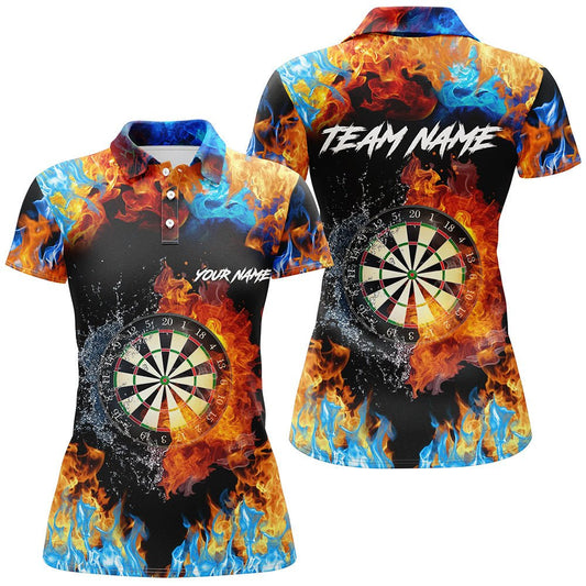 Individuelles Feuer - und Wasser - 3D - Dartboard Damen Polo Shirt T1277 - Outfitsuche