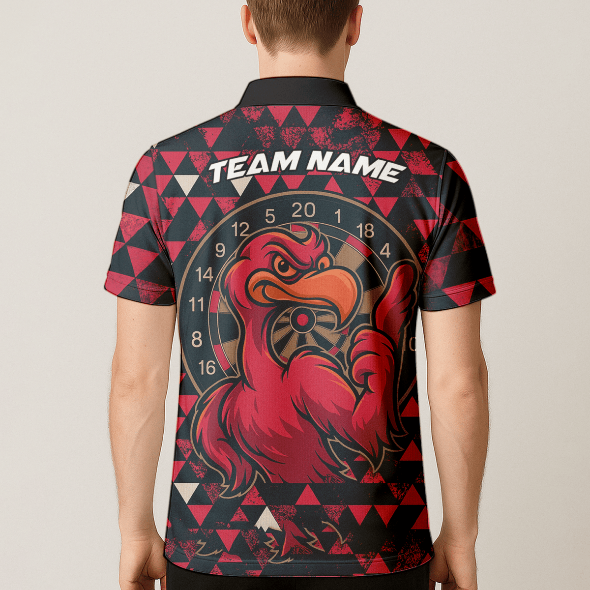 Individuelles Herren Dart - Poloshirt Schwarz mit Drachen - und Petrolflammen - Motiv Z1928 - Outfitsuche