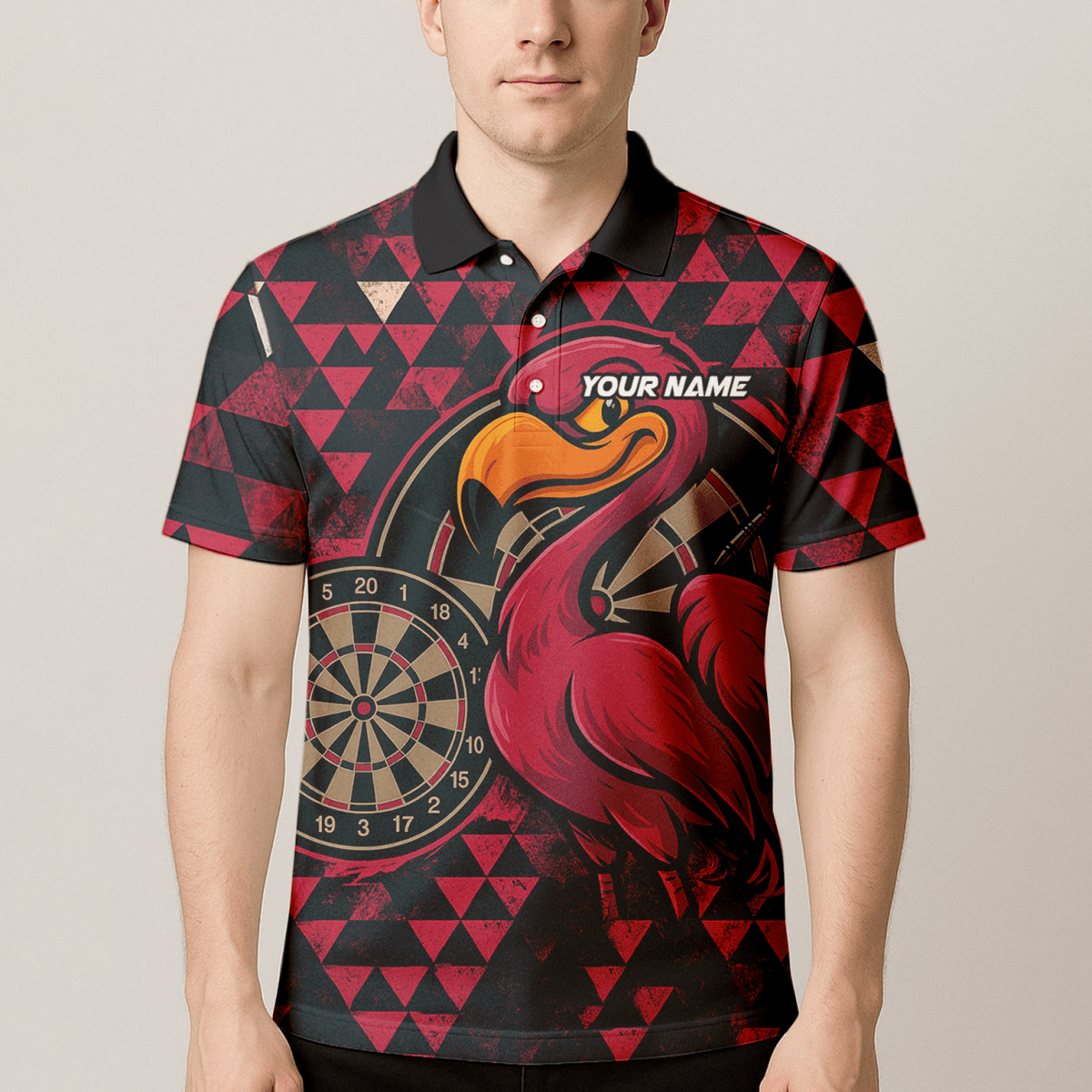 Individuelles Herren Dart - Poloshirt Schwarz mit Drachen - und Petrolflammen - Motiv Z1928 - Outfitsuche
