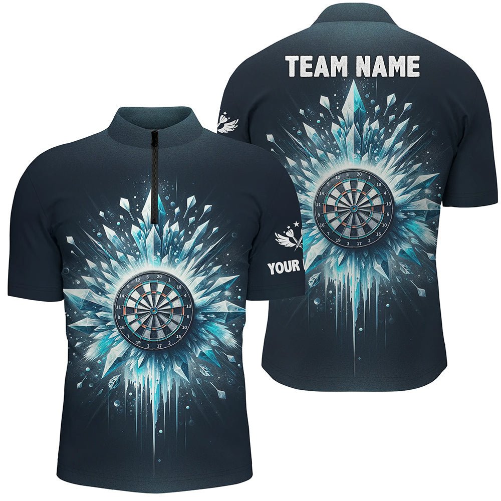 Individuelles Herren Darts Polo Shirt in Eisblau - Personalisiertes Darts Shirt für Männer - Darts Team Trikot L1362 - Outfitsuche