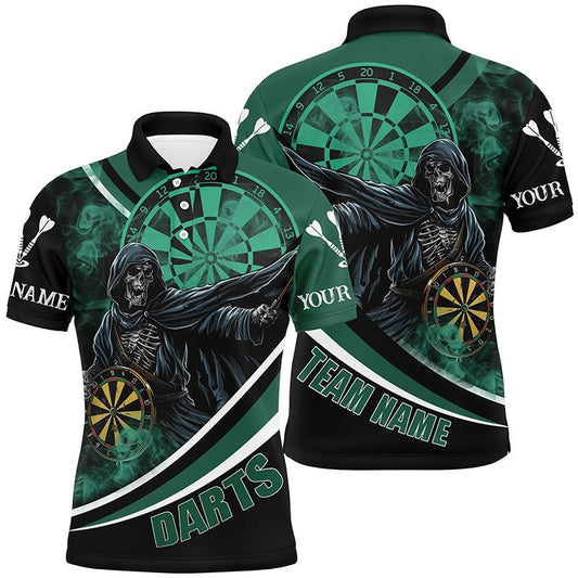 Individuelles Herren Totenkopf Grün Darts Polo Shirt T1390 - Outfitsuche