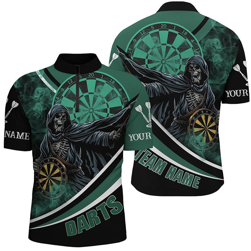 Individuelles Herren Totenkopf Grün Darts Polo Shirt T1390 - Outfitsuche