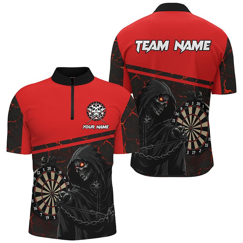 Individuelles rotes Darts - Polo & Quarter - Zip Hemden für Herren T1983 - Outfitsuche