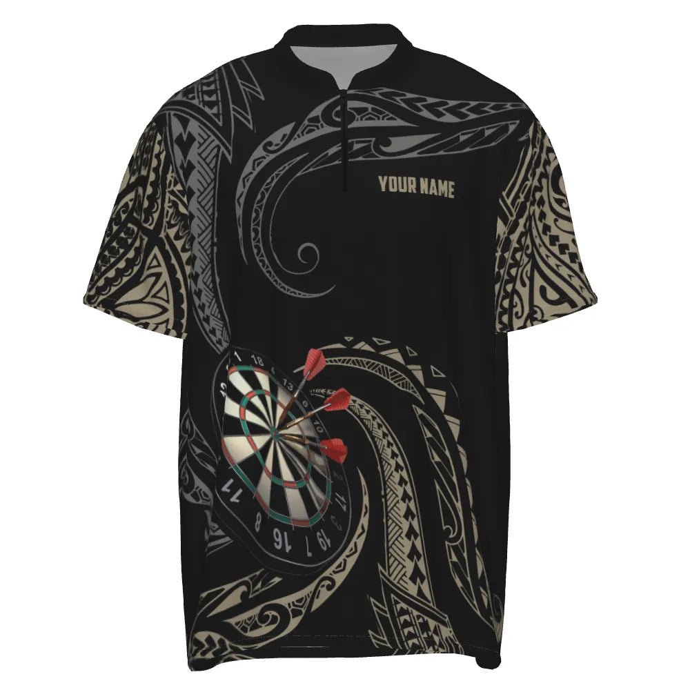 Individuelles Tribal-Darts-Quarter-Zip-Shirt, maßgeschneiderte Dartshirts für Herren, Darttrikots K468 - Outfitsuche