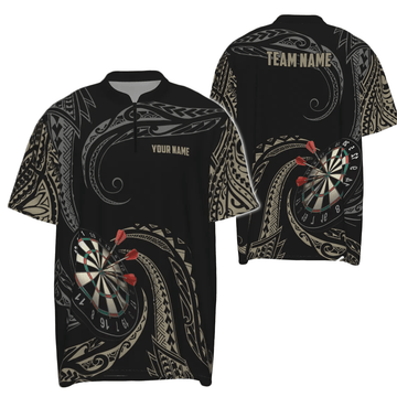 Individuelles Tribal-Darts-Quarter-Zip-Shirt, maßgeschneiderte Dartshirts für Herren, Darttrikots K468 - Outfitsuche