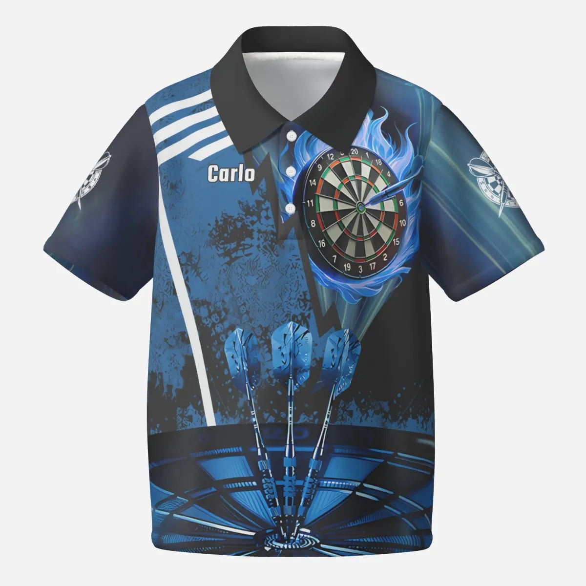Kinder Dartshirt mit blauem Feuerflammen - Design - Individuelles Ziel T2700 - Outfitsuche