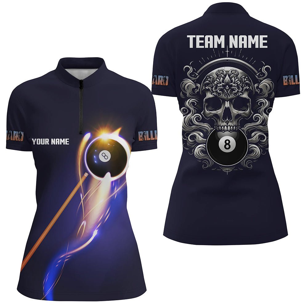 Leuchtende Skull Billardshirt für Damen T2061 - Outfitsuche