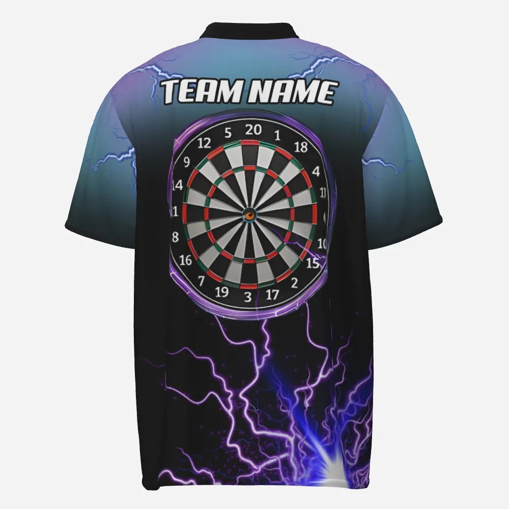 Lila Blitz 3D Herren Darts Polo Shirt | Personalisierte Dartshirts für Männer | Dart Trikots | Hochwertiges Material | Anpassbare Designs | L1243 - Outfitsuche