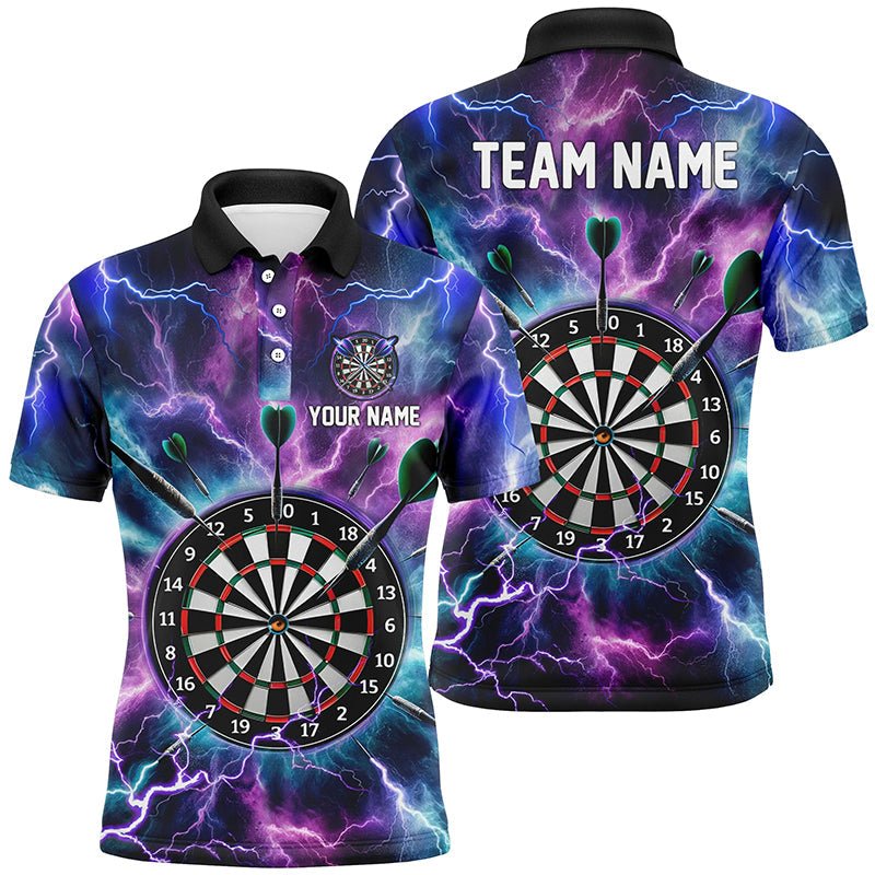 Lila Blitz Herren Darts Polo Shirt | Personalisiertes Darts Shirt für Männer | Dart Trikot | Individuell gestaltbar | L1443 - Outfitsuche