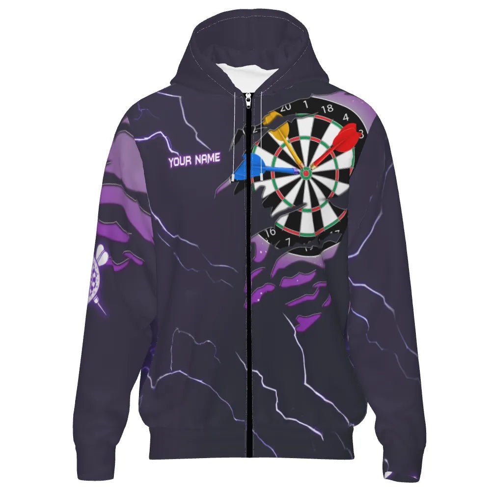 Lila Blitzadler Darts Kapuzenpullover – Stylisch und Bequem für Dartfans L1453 - Outfitsuche