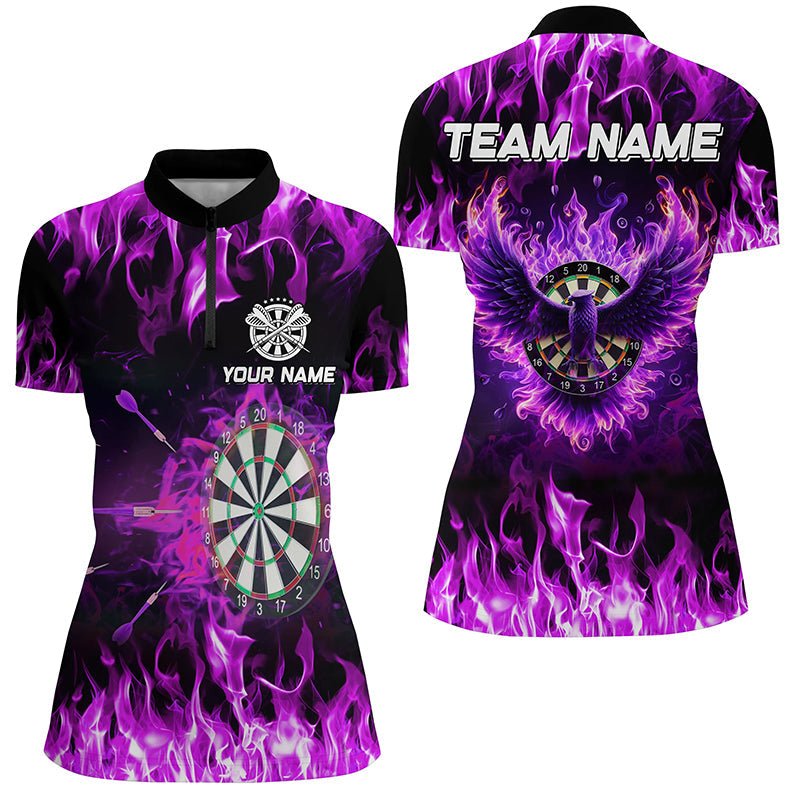 Lila Flammenadler Dart Frauen Custom Team Trikot T1646 - Outfitsuche