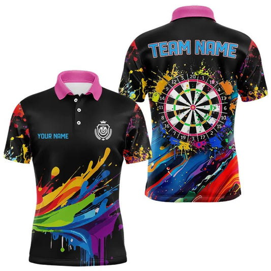 Lustige Dartscheiben Farbige Farbklecks Darts Poloshirts Individuell Gestaltet T3544 - Outfitsuche